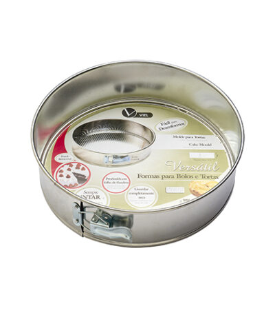 Forma Assadeira Redonda em Folha de Flandres com Fundo Removível Viel 3302 - 25x7,5cm