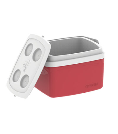 Caixa Térmica Vermelha com Tampa Porta Copo Tropical Soprano - 12L