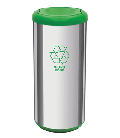 Lixeira Basculante Seletora de Inox Verde Piemonte Tramontina 94539/205 - 40L