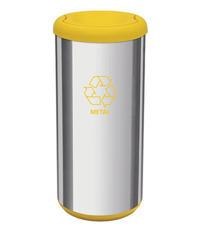 Lixeira Basculante Seletora de Inox Amarela Piemonte Tramontina 94539/204 - 40L