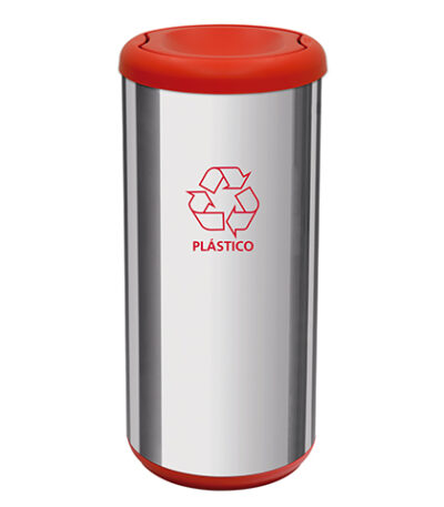 Lixeira Basculante Seletora de Inox Vermelha Piemonte Tramontina 94539/202 - 40L