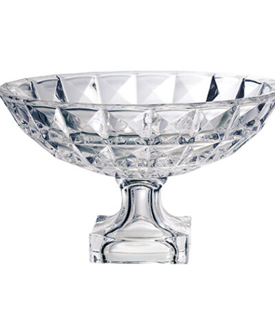 Fruteira Centro de Mesa Cristal Aquamarine com Pé Diamante Full-Fit 22076 - 32,5cm