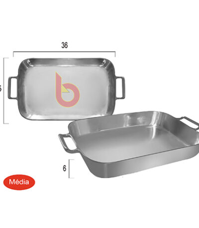 Forma Assadeira Retangular de Alumínio Bonanza - 25x36cm