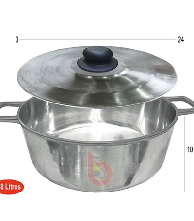 Panela Caçarola de Alumínio Batido com Tampa 24cm Bonanza 24 - 3,8L