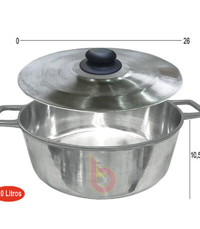 Panela Caçarola de Alumínio Batido com Tampa 26cm Bonanza 26 - 5L