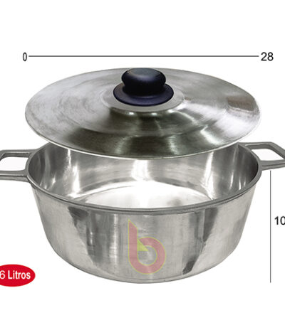 Panela Caçarola de Alumínio Batido com Tampa 28cm Bonanza 28 - 6L