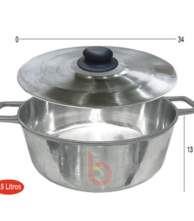 Panela Caçarola de Alumínio Batido com Tampa 34cm Bonanza 34 - 9,5L