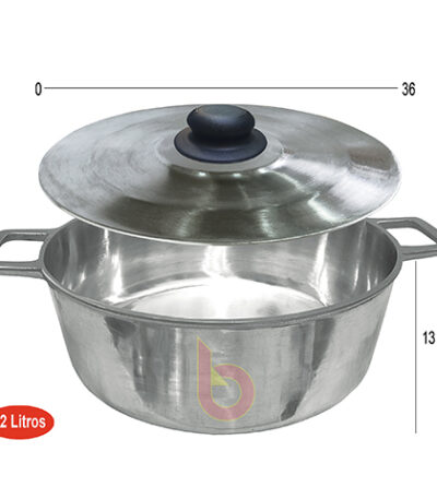 Panela Caçarola de Alumínio Batido com Tampa 36cm Bonanza 36 - 12L