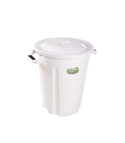 Lixeira com Tampa e Alça Branca Plasvale 175 - 35L