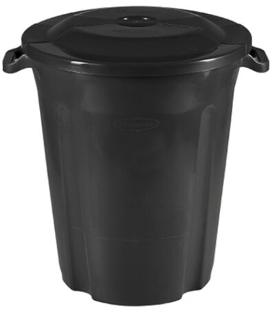 Lixeira com Tampa e Alça Preta Plasvale 164 - 97L