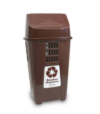 Lixeira Basculante Seletora Marrom Plasvale 757 - 50L