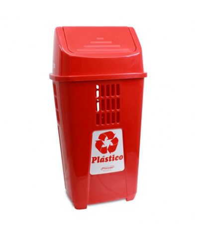 Lixeira Basculante Seletora Vermelha Plasvale 757 - 50L