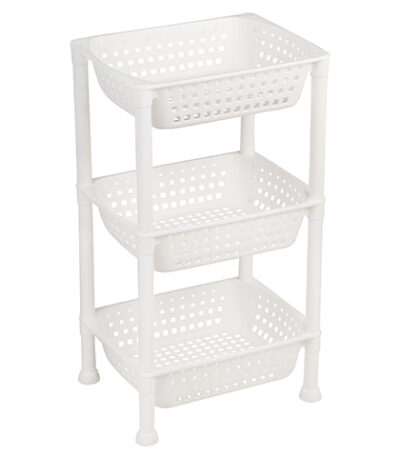 Fruteira Multiuso de Plástico Branca Ordene 10101 - 3 Bandejas