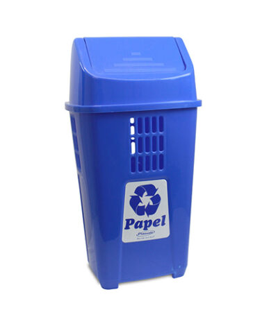 Lixeira Basculante Seletora Azul Plasvale 757 - 50L