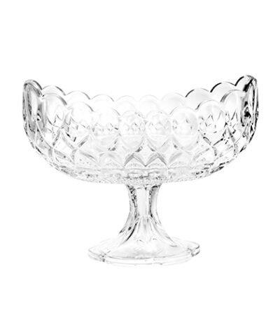 Fruteira Centro de Mesa Cristal Angelica com Pé Rojemac 25559 – 27x15cm