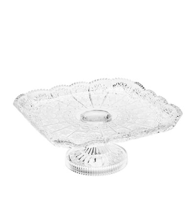Fruteira Centro de Mesa Cristal Starry com Pé Rojemac 25620 - 27cm