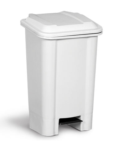 Lixeira com Pedal de Plástico Branca Bolivar 364 - 100L