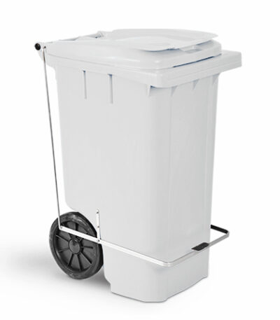 Lixeira Seletora com Pedal e Rodas Branca Bolivar 332A - 240L