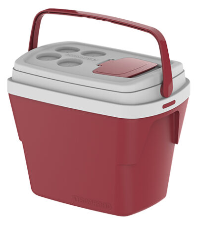Caixa Térmica Vermelha com Tampa Porta Copo Tropical Soprano - 28L