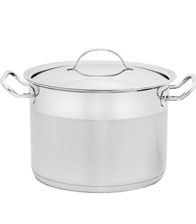 Caldeirão em Aço Inox Fundo Triplo com Tampa Plana Detalhe Satinado 24cm Tramontina 62625/240 - 7,8L