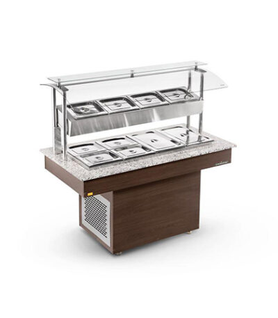 Buffet Self-Service Lateral 8 Cubas 1/2 Quentes 4 Cubas 1/2 Frias Refrimate BRLQF8 - 110v | 220v