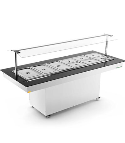New Buffet Self-Service Restaurante Central 12 Cubas 1/2 Quentes Refrimate NBRCQ12 - 220v