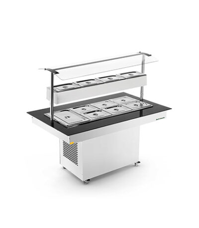 New Buffet Self-Service Restaurante Central 8 Cubas 1/2 Quentes 4 Cubas 1/2 Frias Refrimate NBRCQF8 - 220v