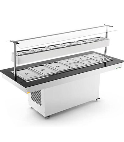 New Buffet Self-Service Restaurante Central 12 Cubas 1/2 Quentes 6 Cubas 1/2 Frias Refrimate NBRCQF12 - 220v
