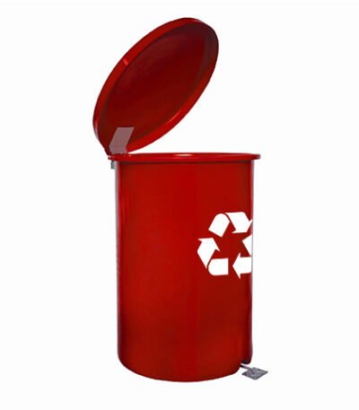 Lixeira Seletora com Pedal Galvanizado Vermelha Belosch B2P0100 - 100L