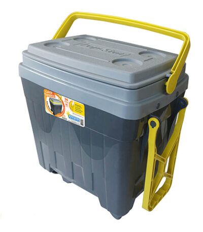 Caixa Térmica Cinza com Tampa Porta Copo e Rodas Antares - 34L