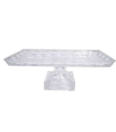 Fruteira Centro Mesa Cristal com Pé Diamante Class Home 1103 - 35x17cm