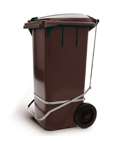 Lixeira Seletora com Pedal e Rodas Marrom Bolivar 324A - 120L