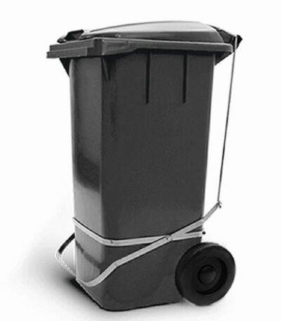 Lixeira Seletora com Pedal e Rodas Preta Bolivar 332A - 240L