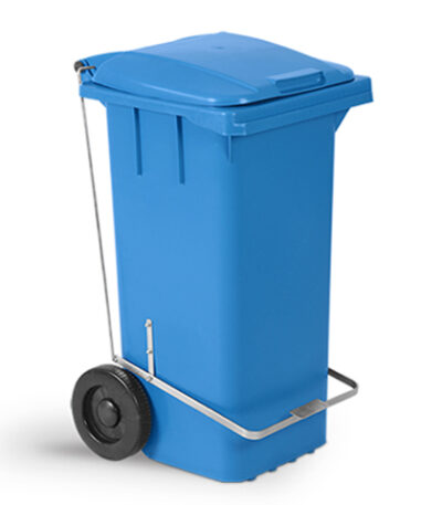Lixeira Seletora com Pedal e Rodas Azul Bolivar 332A - 240L