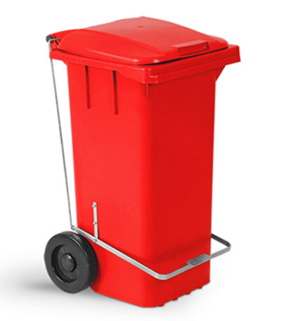 Lixeira Seletora com Pedal e Rodas Vermelha Bolivar 332A - 240L