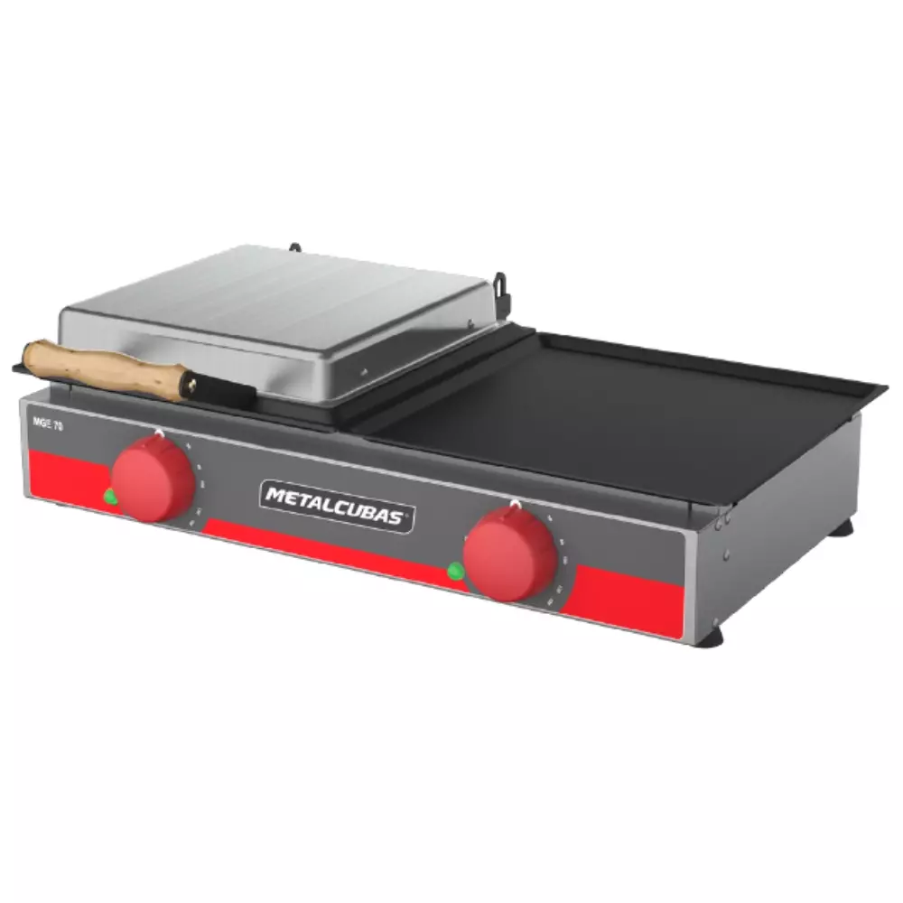 480.51.0070 Chapa Sanduicheira Elétrica com Prensa 3 Resistências Metalcubas MGE70 65cm - 110v | 220v