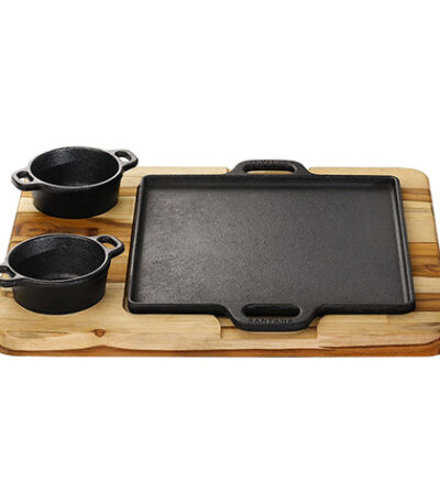 Conjunto Chapa com Suporte e Molheiras Santana 6944 - 4 Peças