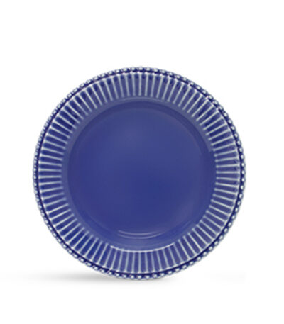 Prato Raso de Cerâmica Frisado Azul Scalla 1851957 - 28cm
