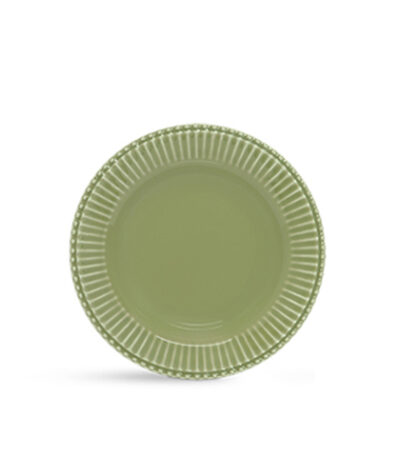 Prato de Sobremesa de Cerâmica Frisado Verde Cristina Scalla 851983 - 20cm