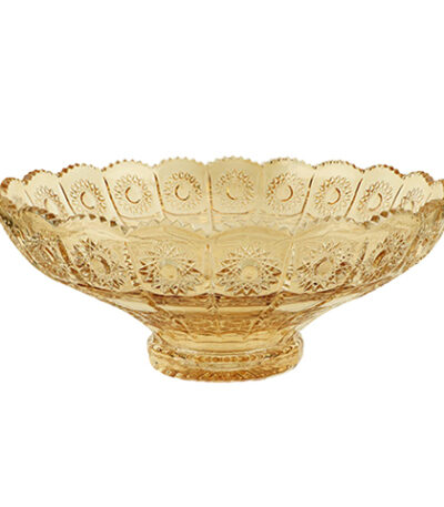 Fruteira Centro de Mesa Cristal Versailles Âmbar Full-Fit 27216 – 32cm