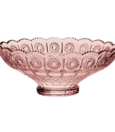 Fruteira Centro de Mesa Cristal Versailles Rosa Full-Fit 27218 - 32cm