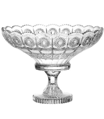 Fruteira Centro de Mesa Cristal Versailles Transparente com Pé Full-Fit 22065 - 32cm