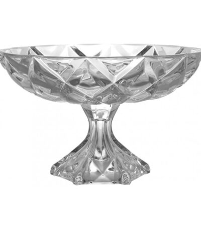 Fruteira Centro de Mesa Cristal Deli Diamond com Pé Lyor 4431 - 32cm