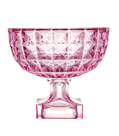 Fruteira Centro de Mesa Cristal Roxo com Pé Diamante Rojemac 27696 - 25cm