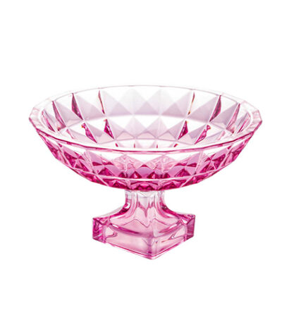 Fruteira Centro Mesa Cristal Roxo com Pé Diamante Rojemac 27693 – 32cm