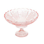 Fruteira Centro de Mesa Cristal Princess Rosa com Pé Full-Fit 27919 - 32cm