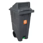 Lixeira Coletora Basculante com Pedal e Rodas Cinza Antares - 120L