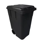 Lixeira Coletora com Rodas Preta Antares - 240L