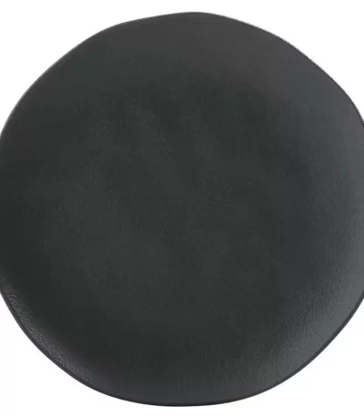 Prato Raso de Cerâmica Orgânico Preto Matte Porto Brasil - 26cm