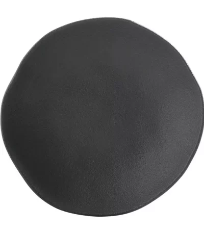 Prato Fundo de Cerâmica Orgânico Preto Matte Porto Brasil - 21cm